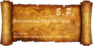 Borovszky Petrónia névjegykártya